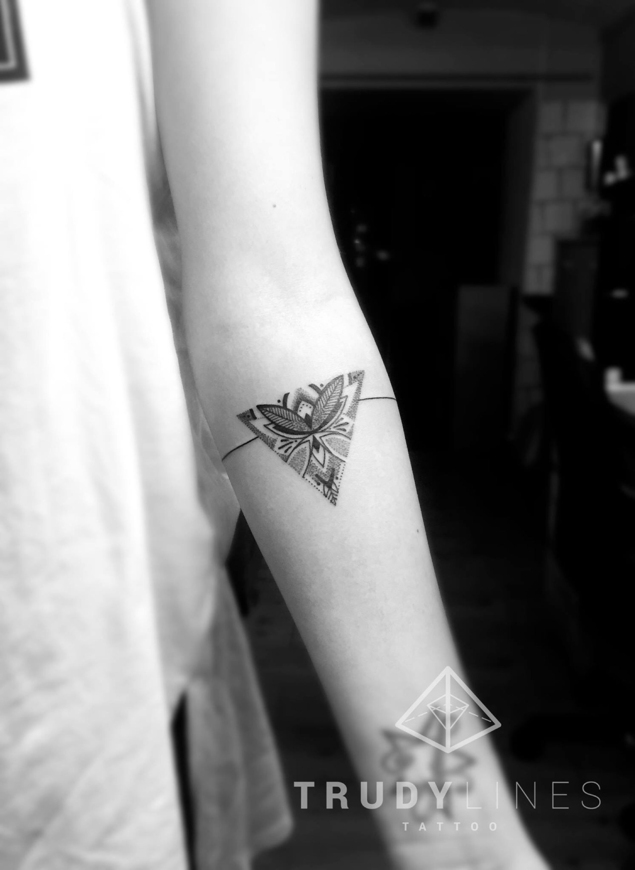  — Dotwork Triangle Tattoo on Arm lil dotwork...
