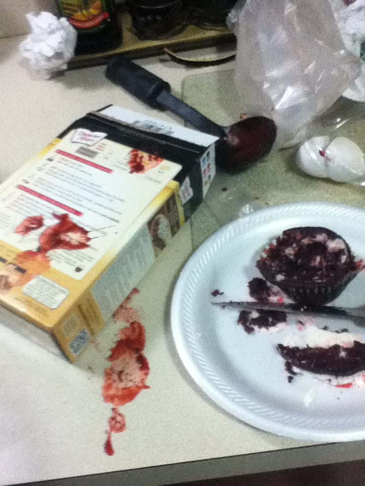 a bloodbathhhh  Yea ok so they ended up being undercooked and my sister had a small