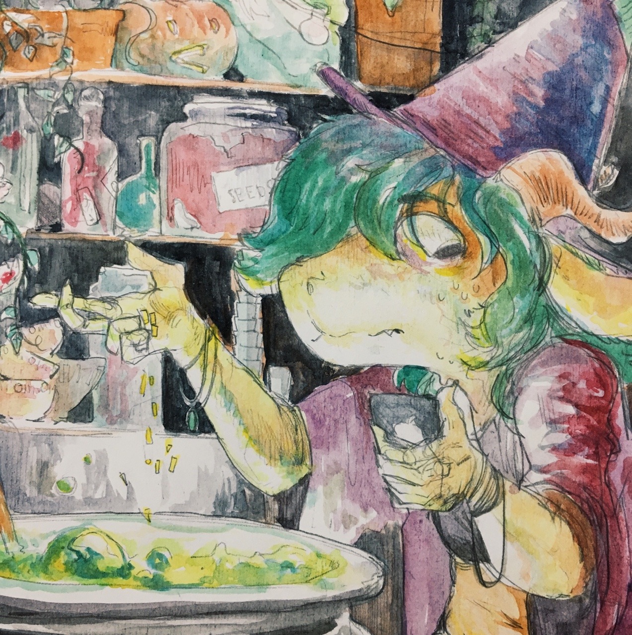 phiaili: Novice witch prepares stuff really slowly with the help of the internet
