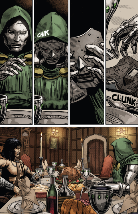 durasin:why-i-love-comics:Savage Avengers #8 - “Dinner with Victor” (2019)written by Gerry Dugganart