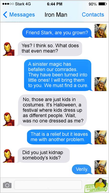 textsfromsuperheroes:  The Best of Halloween on Texts From Superheroes                                  The Joker Luthor one is my favorite.