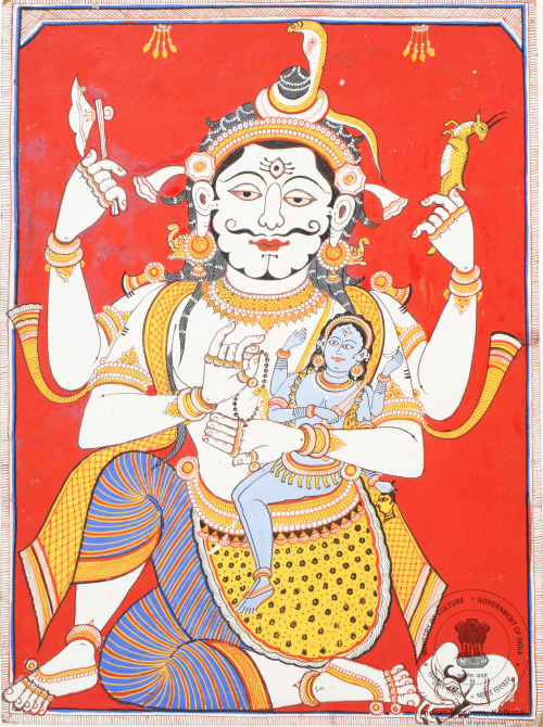 Shiva and Kali, Odisha patachitra