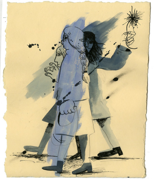 paint sketch in reference to a ben shahn illustration