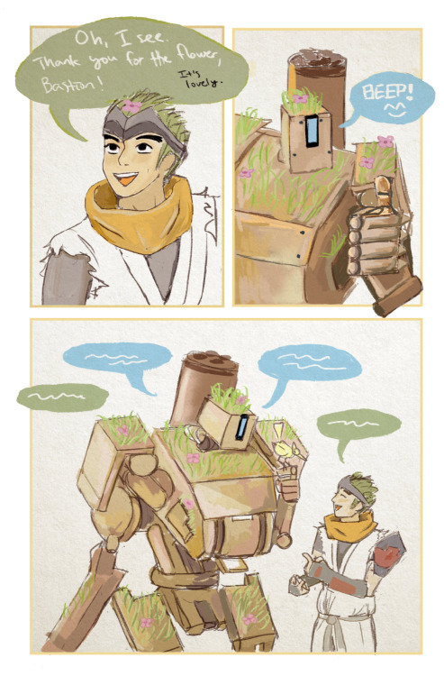 gihu:“same hairstyle!”so i have this headcanon that bastion is A++ at making friends