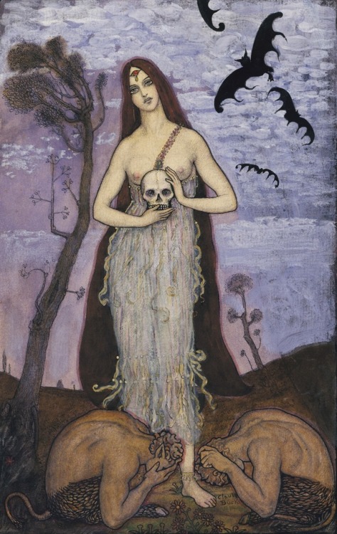 Claude Buck (American, 1890-1974, b. New York City, NY, USA) - Death, 1914, Paintings: Watercolor, G