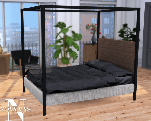 ts4novvvas: B&amp;B ITALIAalcova bed frame, bedding (by the77sim3, recolors from this set), alex