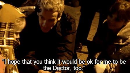 shagalotmrholmes:  Peter Capaldi and little dalek girl [x] I know the video isn’t