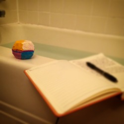 toriffic:  Bath bomb and writing. Taking