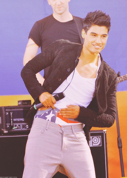 Two solo underwear shots of Siva from the Wanted!  The first of him giving himself a little wed