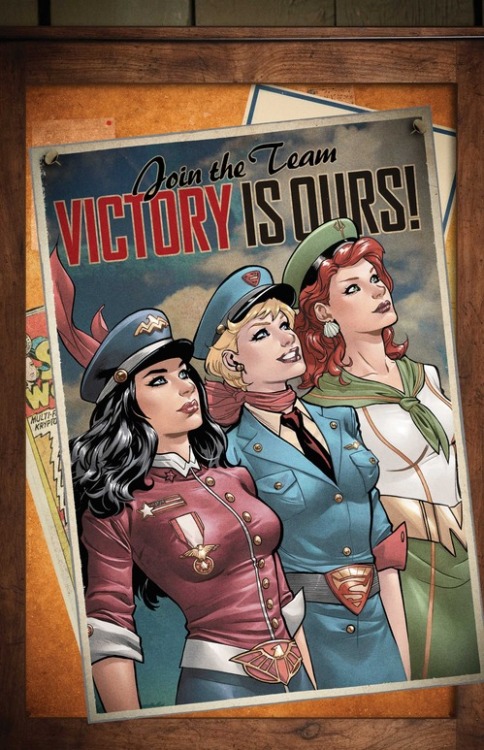 hellyeahsupermanandwonderwoman:  #superman #wonderwomanSome of the superwonderful Bombshell variant covers for August.#Superman/Wonder Woman #20Justice League #43Justice League of America #3Action Comics #43Cover for DC Bomshells #1  “DC Comics Bombshells