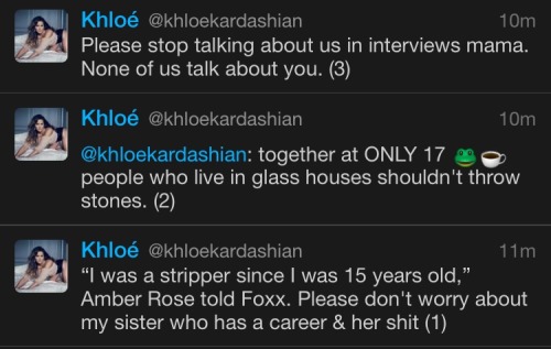 babybutta:Okay. Let’s look at it like this Khloe. Your sister is a 17 year old girl who comes from a rich family. She doesn’t have to worry about anything but not being caught in public without her lips. Your sister is with a predator. Amber Rose