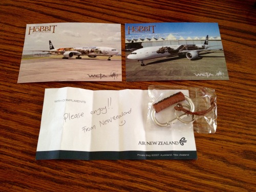 I got a surprise care package from AirNZ today. A Twitter friend of mine works for them and had all 