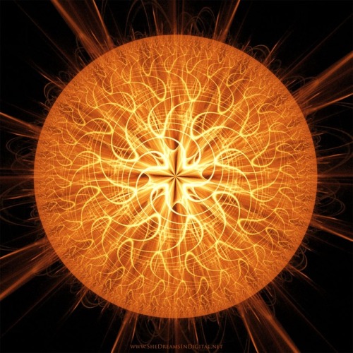Sun God - a raw fractal flame created in Apophysis.