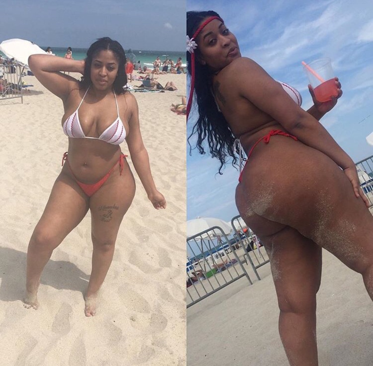 bigbuttsthickhipsnthighs:  Thickness at the beach 