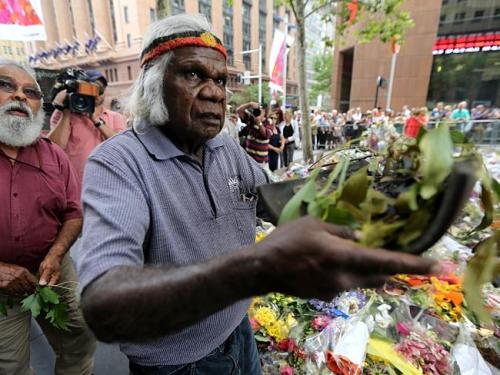 black-australia: Aboriginal elders held a traditional cleansing smoking ceremony outside the Lindt C