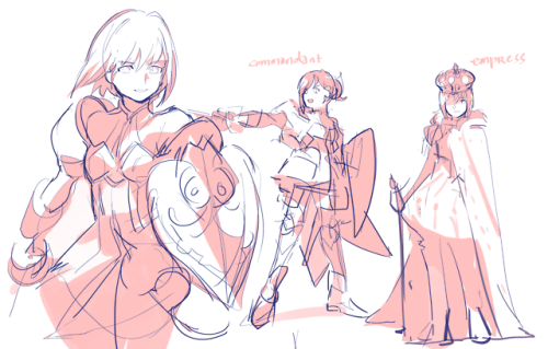 kohiu:ristelle doodle pile, with older Rita au and empress Estelle au