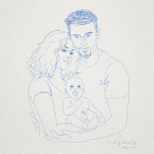 A little sketch from me…. Congratulations to Evelyne, Nick and the lucky little one 