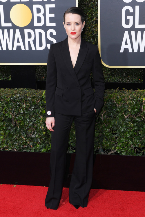 frozenmorningdeew: Claire Foy attends the 75th Annual Golden Globe Awards, Los Angeles on 07 Jan 201