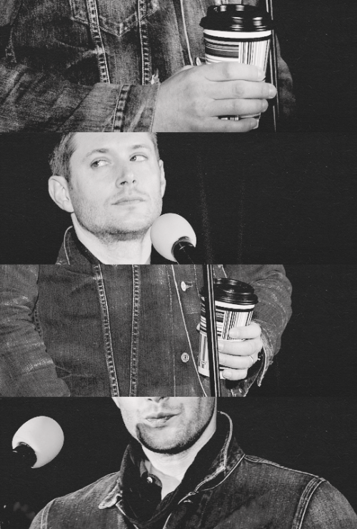 adoringjensen: Jensen’s Morning Coffee Situation Series: 10-15/?↳SeaCon15 [Part ½] | Credit [1 &