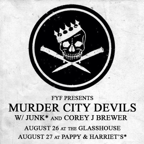 The Murder City Devils﻿ are playing two shows this week - First, tonight at The Glass House Concert Hall﻿ w/ Corey J Brewer﻿ & Constant Lovers﻿ and then at Pappy & Harriet's﻿ Pioneertown tomorrow night with Junk﻿. Their set was amazing at FYF, info...