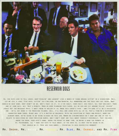 slinkhard:  Reservoir Dogs promos