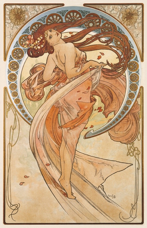 overdose-art: Alphonse Mucha. Painting, Poetry, Music &amp; Dance (1898) 