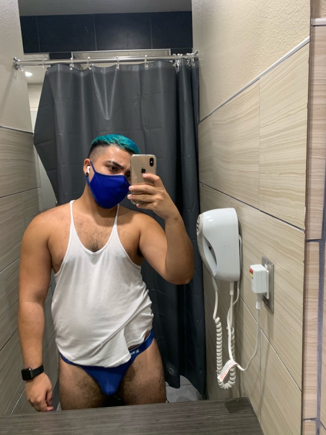tamale-papi:First time working out in a jock 