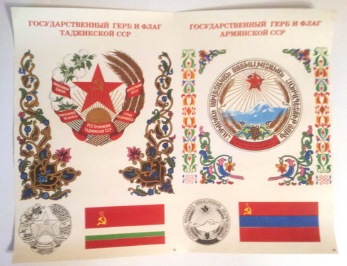 sovietpostcards: Found a bunch of new posters with Soviet republics emblems and patterns. And a bonu