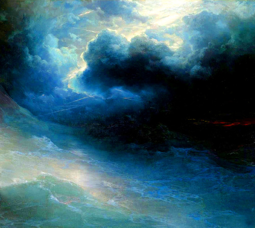 nigra-lux:AIVAZOVSKY, Ivan (1817-1900)The Wrath Of The Seas, detail1886Ed. Orig. Lic. Ed.