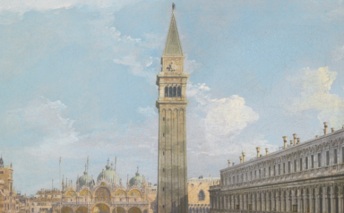 inividia:Venice, the piazza SanMarco looking east towards the basilica, Canaletto (Italian, 1697 - 1