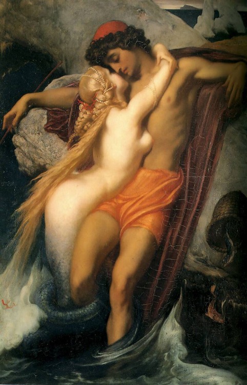 The Fisherman and the Syren.1856-1858. Oil on Canvas. 66.3 x 48.7 cm. Bristol Museum and Art Ga