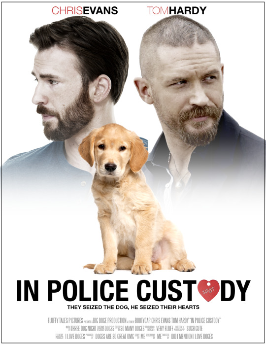 bootycap:  bootycap:  bootycap:  buddy cop romcom starring chris evans and tom hardy finding an abandoned puppy at a crime scene and they fight over who has to take care of it only they both end up falling in love with it and then they fight over who