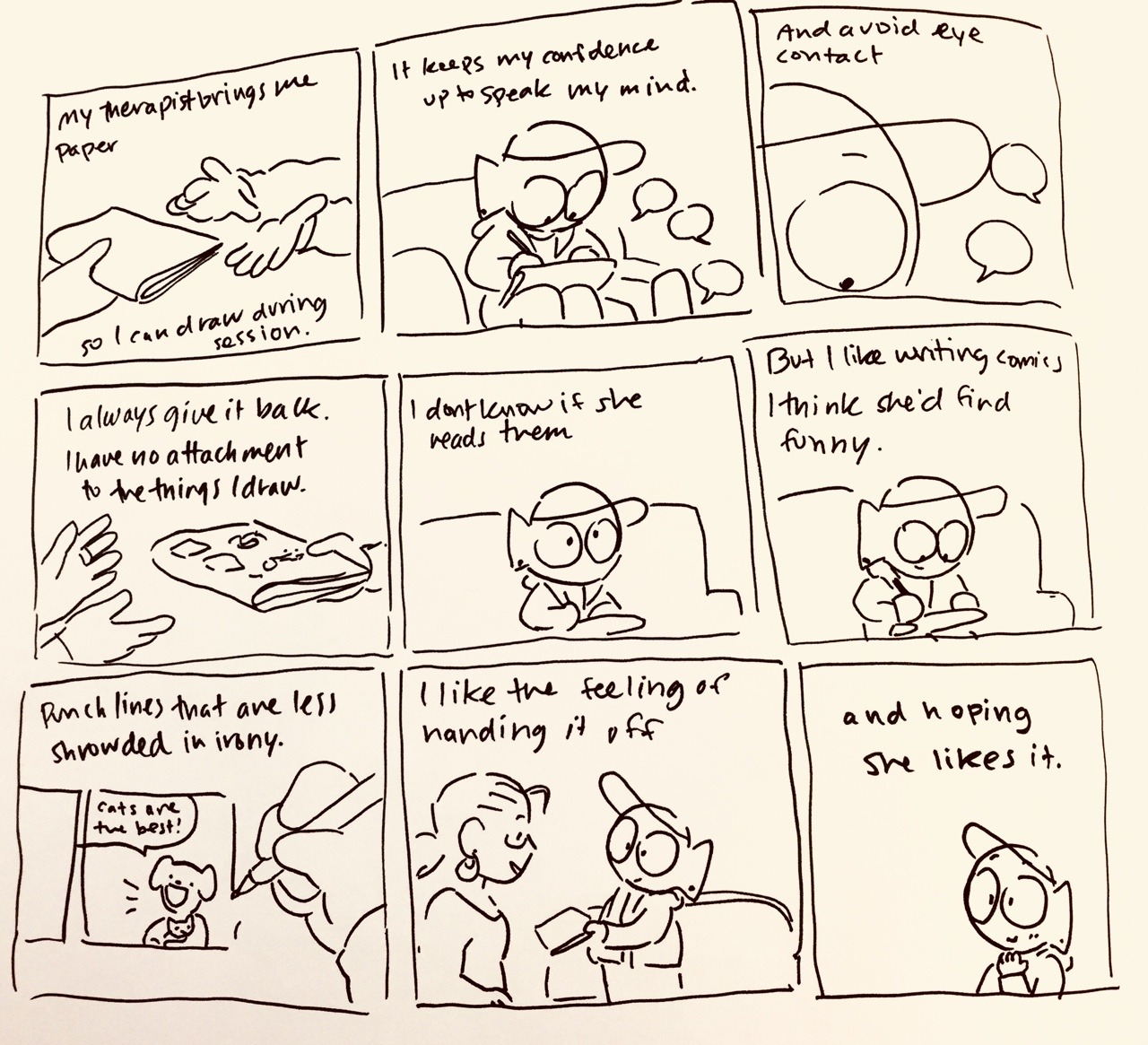 i might post some comics i wrote for my therapist
