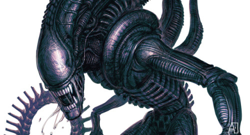 ajelo-draws:Another finished commission work.Xenomorph from Alien series!