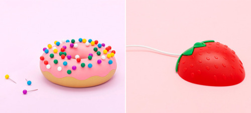 Pink donut pin cushion &amp; strawberry mouse from Bando [source]