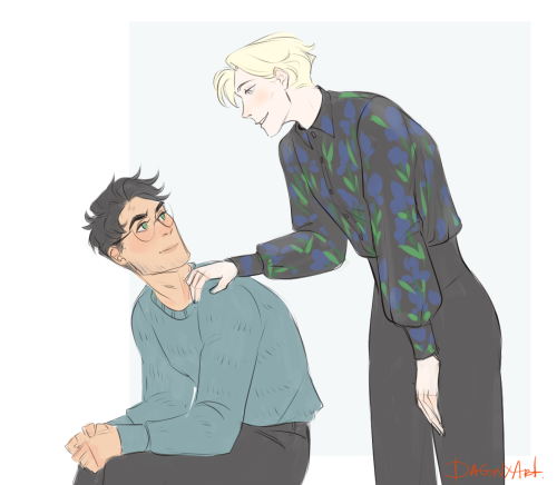 Some Drarry stuff because of OctoberYou can find more HP fanart using different # in my blog