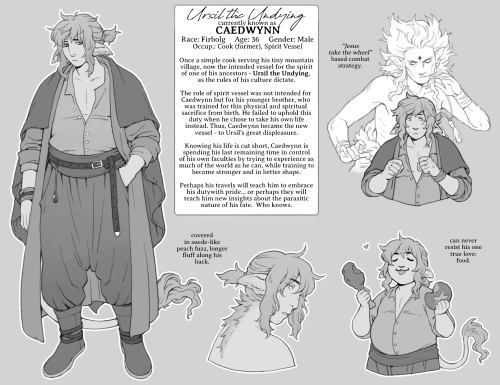 I made another reference card for a new D&amp;D character, Caedwynn! My special soft boy&hellip; He’