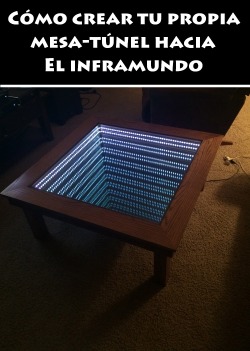 finofilipino:  El funcionamiento es sencillo pero no por ello menos brillante. En el fondo hay un espejo, en los laterales hay 4 hileras de leds, y como cobertura superior hay un espejo que por dentro es espejo, y por fuera no. Eso nos permite ver el