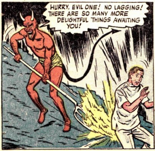 zoomar:  No Lagging! There are so many more delightful things awaiting you! Satan is my life coach. via  Is this from a Chick tract?