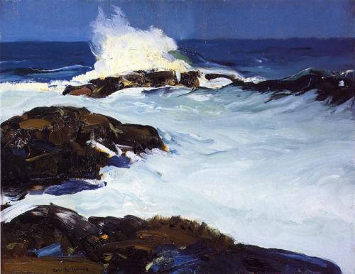 dappledwithshadow:Flaming BreakersGeorge Wesley Bellows - 1913 Private collectionPainting - oil on p