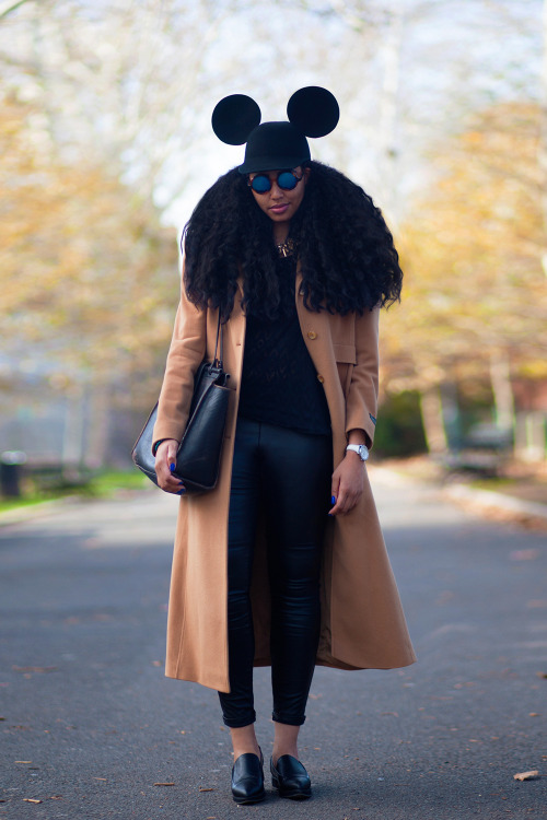 The Mickey ears and that timeless #camel coat. #impeccablestyle #style #skintones  @oshawa