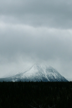 touchdisky:  Alaska Highway Mountains in Mist, Yukon Territory | USA by TheBlackKnight 