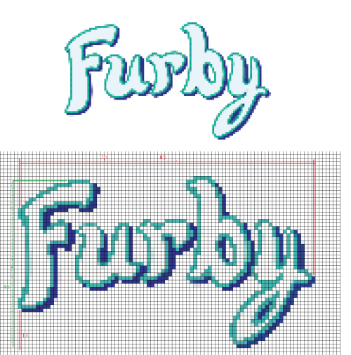 Not sure if I ever posted this here, but here’s a chart for the pixellated furby logo! I made it wit