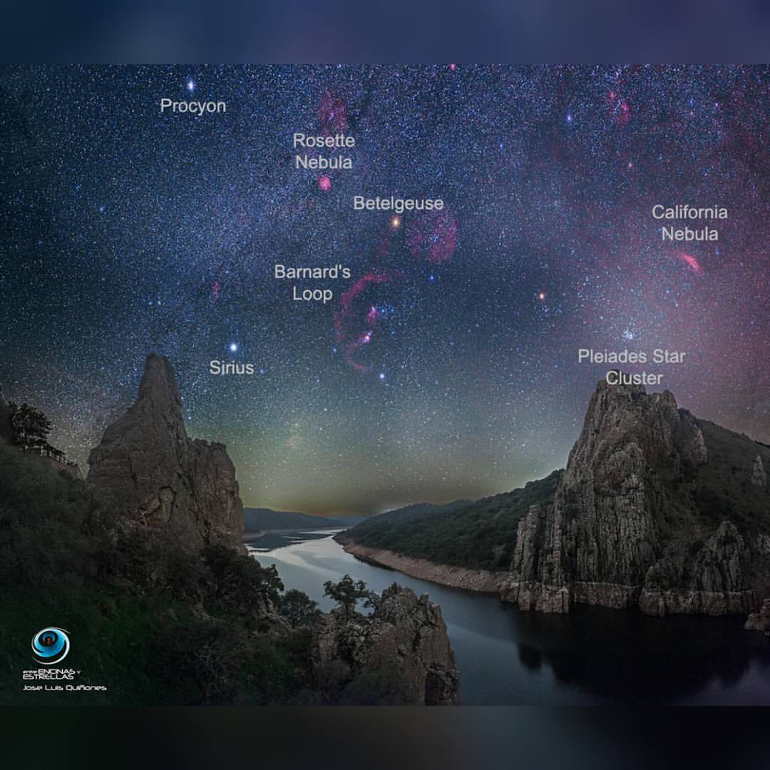 A Dark Winter Sky over Monfragüe National Park in Spain - annotated #nasa #apod