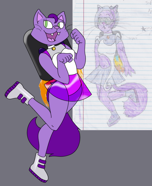 a-m-e-t-h-y-s-t-r-o-s-e:Another redraw of old art from when I was a kid! Meet Panthera; a space cat-