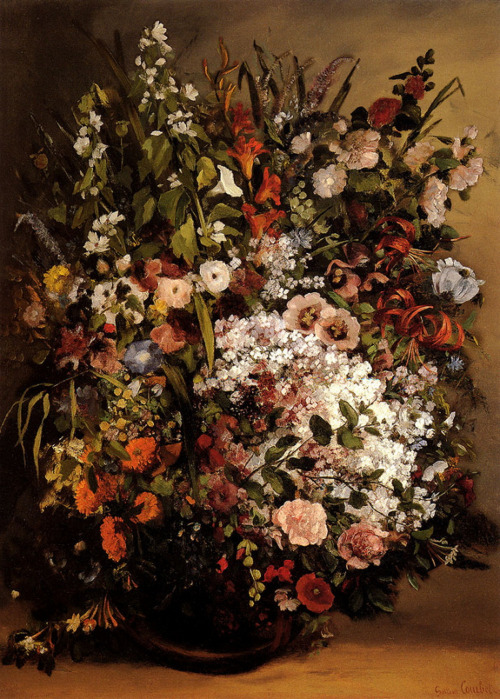Bouquet Of Flowers (1862) By Gustave Courbet