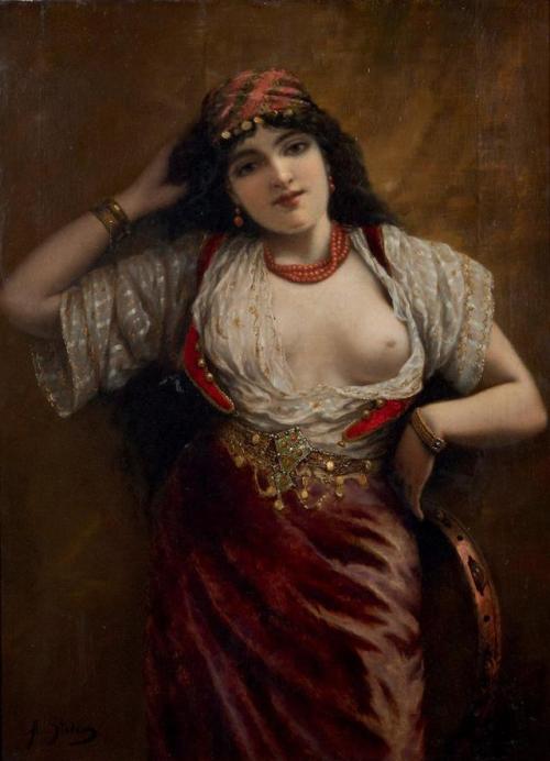 Agapit Stevens (1849–1917)Orientale au Collier de Corail;  Portrait de femme