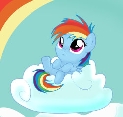 rainbowdashtheawesome:  Filly Rainbow Dash