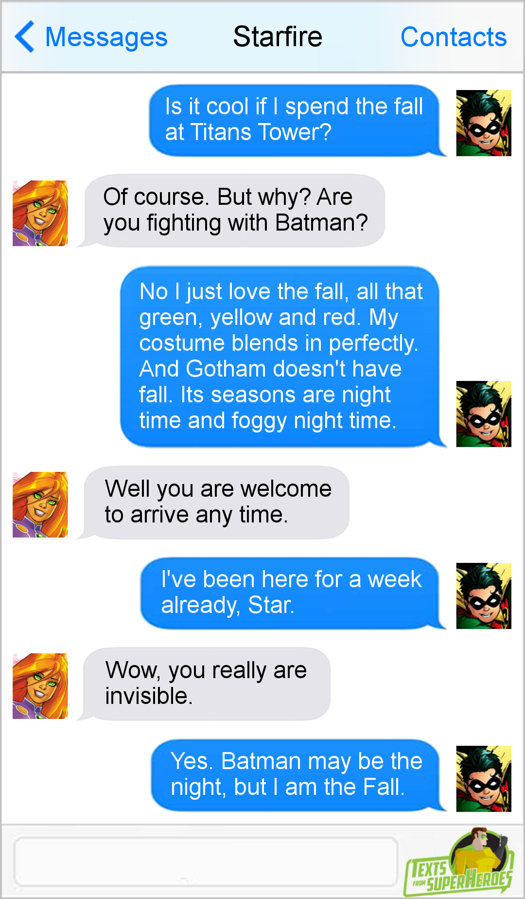 textsfromsuperheroes: The Best of the Teen Titans 10.    9.      8.      7.