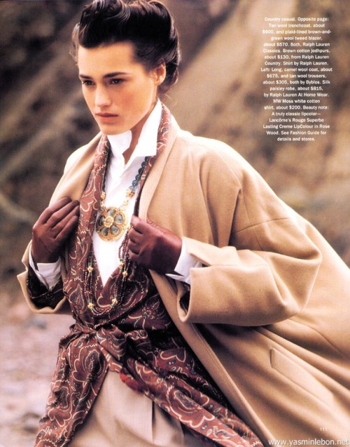 Yasmin Le Bon in Highland Fling for Harper&rsquo;s Bazaar US, December 1990